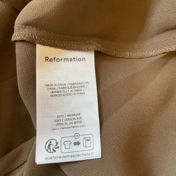 NEW Reformation Anaiis Long Silk Backless Dress Morel Brown | size 4 - Picture 13 of 15